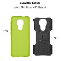 Handy Tasche Lenovo Motorola Panzer Hülle Hybrid Case Cover Schutzhülle Bumper Motorola Moto G9 Play Grün