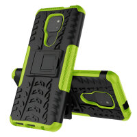 Handy Tasche Lenovo Motorola Panzer Hülle Hybrid Case Cover Schutzhülle Bumper Motorola Moto G9 Play Grün