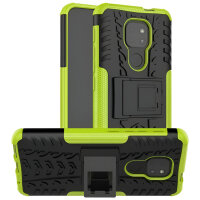 Handy Tasche Lenovo Motorola Panzer Hülle Hybrid Case Cover Schutzhülle Bumper Motorola Moto G9 Play Grün