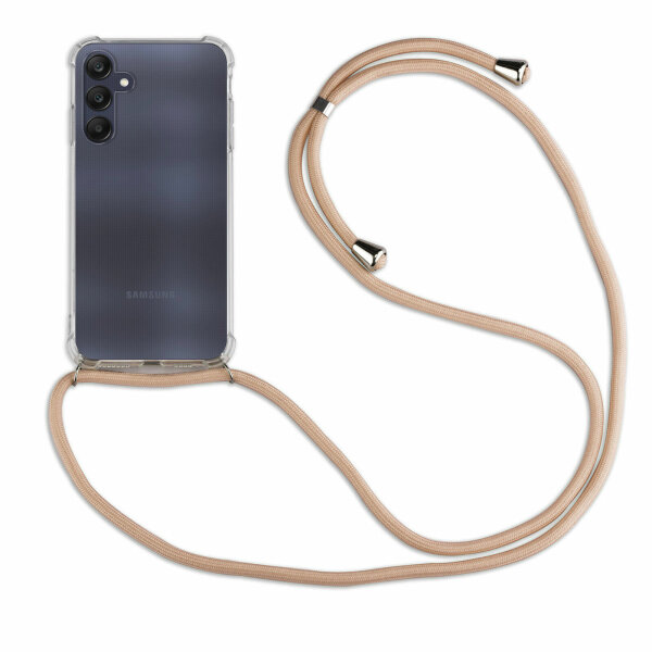 Handykette für Samsung Galaxy A25 – Handyhülle mit Band Beige / Braun