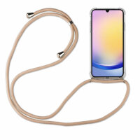 Handykette für Samsung Galaxy A25 – Handyhülle mit Band Beige / Braun