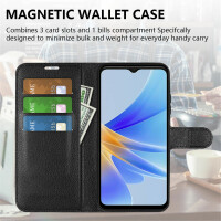 Handy Tasche Oppo A17 Handyhülle Hülle Wallet Case Flip Cover Wallet Case Etui