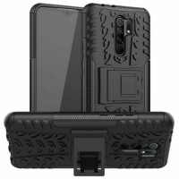 Schutz Hülle Xiaomi Handy Tasche Case Cover Silikon Schale Outdoor Handyhülle BF Xiaomi Redmi 9 Schwarz