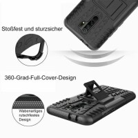 Schutz Hülle Xiaomi Handy Tasche Case Cover Silikon Schale Outdoor Handyhülle BF Xiaomi Redmi 9 Schwarz