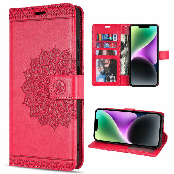 Handyhülle für Apple iPhone 14 Plus – Mandala Case Rot