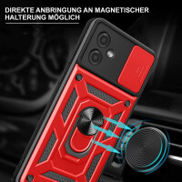 Outdoor Panzer Hülle Motorola Moto G14 Handyhülle mit Kameraschutz Ringhalter Rot