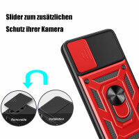 Outdoor Panzer Hülle Motorola Moto G14 Handyhülle mit Kameraschutz Ringhalter Rot