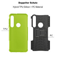 Handy Tasche Lenovo Motorola Panzer Hülle Hybrid Case Cover Schutzhülle Bumper Motorola Moto G8 Play Grün