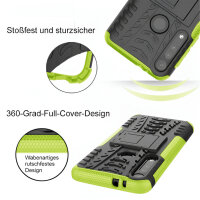 Handy Tasche Lenovo Motorola Panzer Hülle Hybrid Case Cover Schutzhülle Bumper Motorola Moto G8 Play Grün