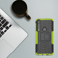 Handy Tasche Lenovo Motorola Panzer Hülle Hybrid Case Cover Schutzhülle Bumper Motorola Moto G8 Play Grün
