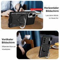 Handyhülle für ZTE Blade V40 Vita / A72 4G – Ring Panzer Case Schwarz