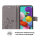 Handy Tasche für Samsung Galaxy A51 SM-A515 Hülle Case Buchhülle Klapphülle TPU Blume Grau
