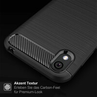 Huawei Y5 2019 Carbon Hülle Schutzhülle TPU Bumper Outdoor Handy Tasche Cover
