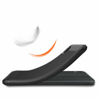 Huawei Y5 2019 Carbon Hülle Schutzhülle TPU Bumper Outdoor Handy Tasche Cover