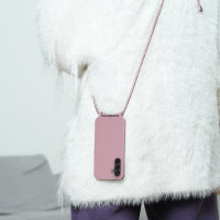 Handykette für Samsung Hanyhülle mit Band Hülle mit Kodel Smartphone Halskette Galaxy A25 Rosa