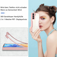 360° Grad Hülle für Samsung Galaxy S23+ vollschutz Integriertem Displayschutz Rosa