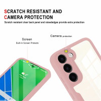 360° Grad Hülle für Samsung Galaxy S23+ vollschutz Integriertem Displayschutz Rosa