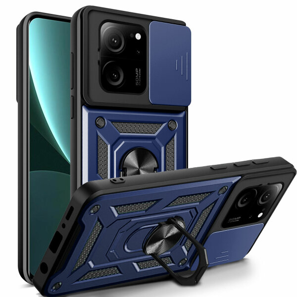 Outdoor Panzer Hülle Xiaomi 13T / 13T Pro Handyhülle Kameraschutz Ringhalter Blau