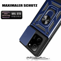 Outdoor Panzer Hülle Xiaomi 13T / 13T Pro Handyhülle Kameraschutz Ringhalter Blau