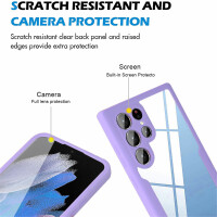 Handyhülle für Samsung Galaxy S21 Ultra – 360° Panzer Case mit Displayschutz Lila