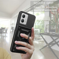 Outdoor Panzer Hülle Motorola Moto G13 / G23 / G53 mit Kameraschutz Ringhalter Schwarz