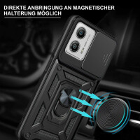 Outdoor Panzer Hülle Motorola Moto G13 / G23 / G53 mit Kameraschutz Ringhalter Schwarz