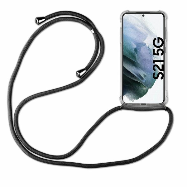 Handykette für Samsung S21 S22 S23 S24 FE Plus Ultra Handyhülle mit Band Hülle Galaxy S24 Schwarz