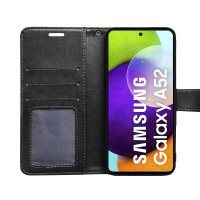 Hülle Für Samsung Galaxy A52 Handy Tasche Handyhülle Wallet Case Flip Cover Etui Schwarz