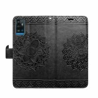 Handyhülle für ZTE Blade A71 – Klapphülle Mandala Schwarz