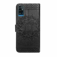 Handyhülle für ZTE Blade A71 – Klapphülle Mandala Schwarz