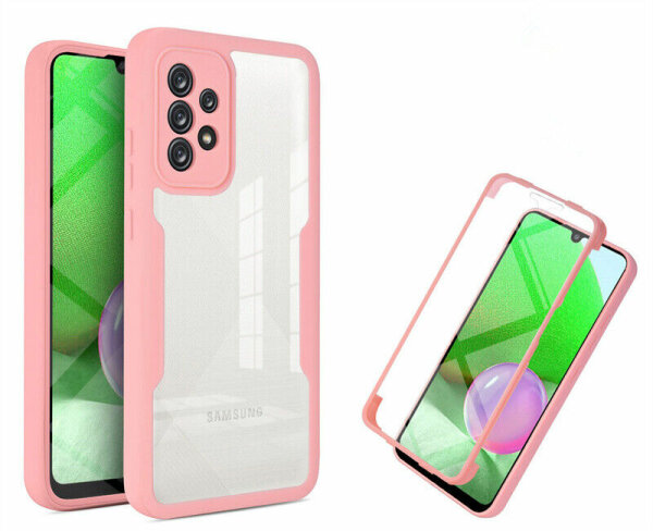 360° Grad Hülle für Samsung Galaxy A23 5G vollschutz Integriertem Displayschutz Rosa