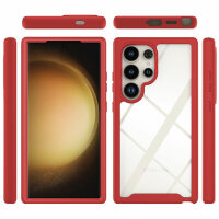 Hülle für Samsung Galaxy S24 Ultra Handyhülle 2 Teilig Bumper Case Kantenschutz Rot