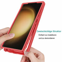 Hülle für Samsung Galaxy S24 Ultra Handyhülle 2 Teilig Bumper Case Kantenschutz Rot