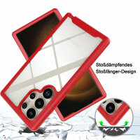 Hülle für Samsung Galaxy S24 Ultra Handyhülle 2 Teilig Bumper Case Kantenschutz Rot