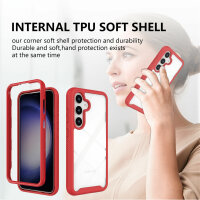 Hülle für Samsung Galaxy S24 Ultra Handyhülle 2 Teilig Bumper Case Kantenschutz Rot
