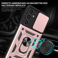 Outdoor Panzer Hülle für Samsung Galaxy S23 FE mit Kameraschutz Ringhalter Case Rosegold