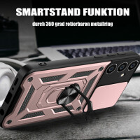 Outdoor Panzer Hülle für Samsung Galaxy S23 FE mit Kameraschutz Ringhalter Case Rosegold
