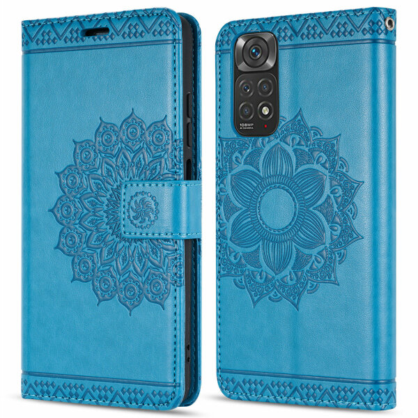 Hülle für Xiaomi Redmi Note 11 / 11S, Schutzhülle Klapphülle Handy Tasche Etui Blau