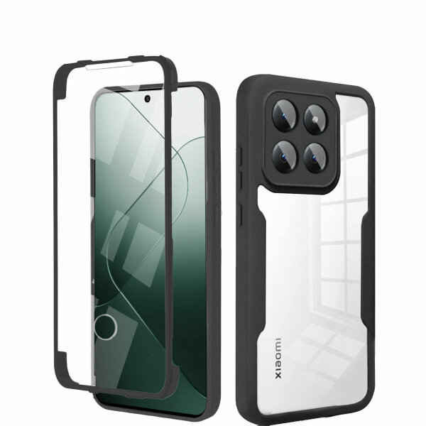 360° Grad Hülle Xiaomi 14 Pro Handyhülle vollschutz Integriertem Displayschutz Schwarz