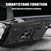 Handyhülle für Apple iPhone 15 Pro Max - Ring Panzer Case Schwarz