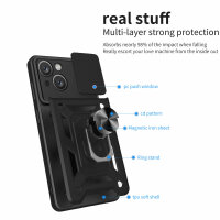 Handyhülle für Apple iPhone 15 Pro Max - Ring Panzer Case Schwarz