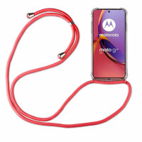 Handykette für Motorola Moto G84 Handyhülle mit Band Hülle mit Schnur Back Cover Rot