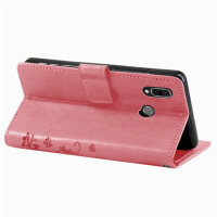 Huawei Handy Tasche Handyhülle Schutz Hülle Blumen Flip Cover Buch Case Etui Huawei P Smart 2019 / Honor 10 Lite Rosa