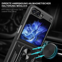 Outdoor Panzer Hülle für Samsung Galaxy Z Flip 5 mit Kameraschutz Ringhalter  Schwarz