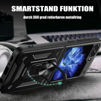 Outdoor Panzer Hülle für Samsung Galaxy Z Flip 5 mit Kameraschutz Ringhalter  Schwarz