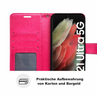 Handyhülle für Samsung Galaxy S21 Ultra 5G Hülle Handy Tasche Flip Case Etui TPU