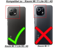 Hülle Xiaomi Mi 11 Lite 4G / 5G / NE, Handy Tasche Flip Case Etui Schale Wallet  Grau