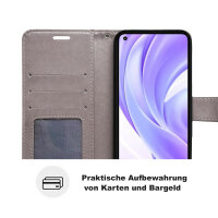 Hülle Xiaomi Mi 11 Lite 4G / 5G / NE, Handy Tasche Flip Case Etui Schale Wallet  Grau
