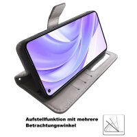 Hülle Xiaomi Mi 11 Lite 4G / 5G / NE, Handy Tasche Flip Case Etui Schale Wallet  Grau