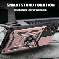 Outdoor Panzer Hülle für Samsung Galaxy A25 mit Kameraschutz Ringhalter Bumper  Rosegold